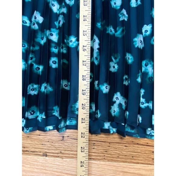 Simply Vera Vera Wang Pleated Cool At Night Skirt Pleated Size Large Blue Floral - Picture 10 of 12